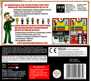 Diner Dash (Europe) (En,Fr,De,Es,It) box cover back